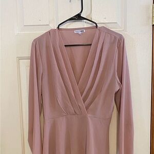 Fashion Nova Blush Long Sleeve Dress